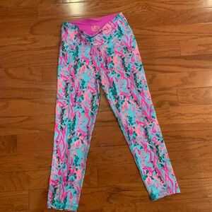 Lilly Pulitzer Pink & Turquoise Floral Leggings